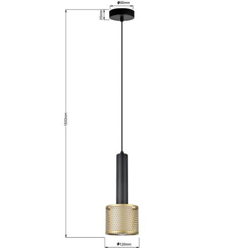 Light Prestige Lampa wisząca Amo złoto-czarna 1xE27