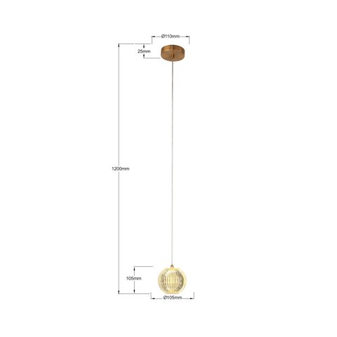 Light Prestige Lampa wisząca Brillant 1 złota LED CCT
