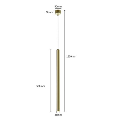 Light Prestige Lampa wisząca Lungo 1 złota 1xG9