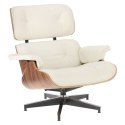 Fotel Vip biały/rosewood/srebrna baza ( Rozmiar: uniwersalny )