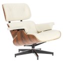 Fotel Vip biały/rosewood/srebrna baza ( Rozmiar: uniwersalny )