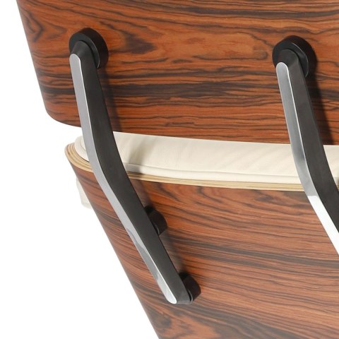 Fotel Vip biały/rosewood/srebrna baza ( Rozmiar: uniwersalny )