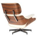 Fotel Vip biały/rosewood/srebrna baza ( Rozmiar: uniwersalny )