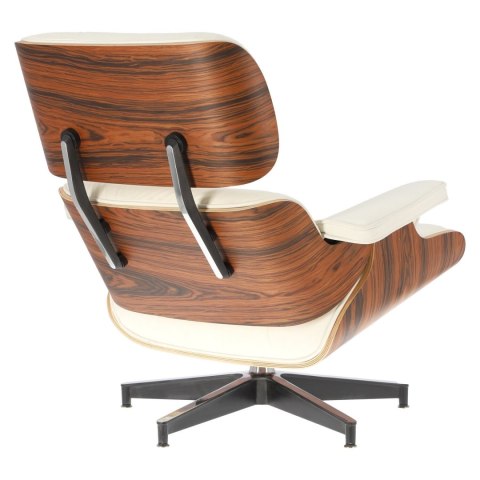 Fotel Vip biały/rosewood/srebrna baza ( Rozmiar: uniwersalny )