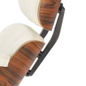Fotel Vip biały/rosewood/srebrna baza ( Rozmiar: uniwersalny )