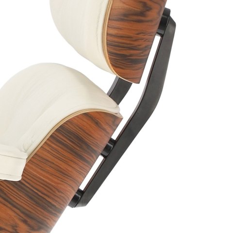 Fotel Vip biały/rosewood/srebrna baza ( Rozmiar: uniwersalny )