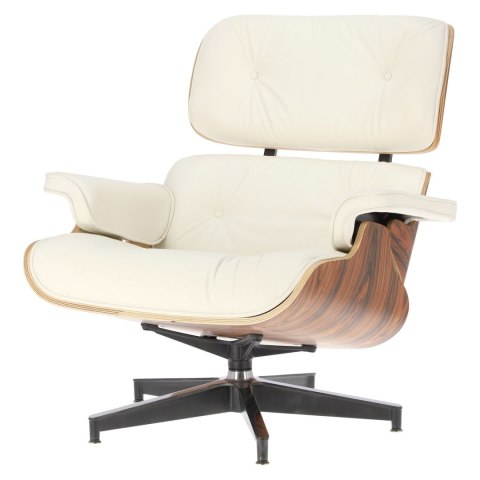 Fotel Vip biały/rosewood/srebrna baza ( Rozmiar: uniwersalny )