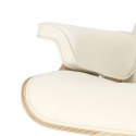 Fotel Vip biały/rosewood/srebrna baza ( Rozmiar: uniwersalny )