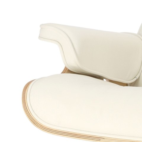 Fotel Vip biały/rosewood/srebrna baza ( Rozmiar: uniwersalny )