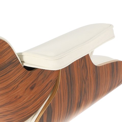 Fotel Vip biały/rosewood/srebrna baza ( Rozmiar: uniwersalny )