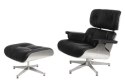 Fotel Vip z podnóżkiem czarny/aluminium ( Rozmiar: uniwersalny )