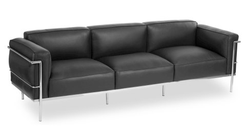 Sofa 3-osobowa Soft GC czarna skóra ( Rozmiar: uniwersalny )