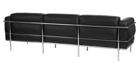 Sofa 3-osobowa Soft GC czarna skóra ( Rozmiar: uniwersalny )