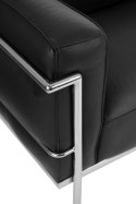 Sofa 3-osobowa Soft GC czarna skóra ( Rozmiar: uniwersalny )
