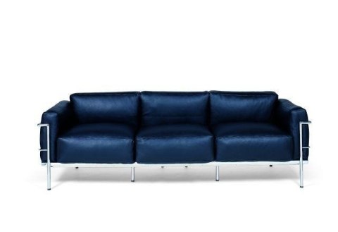 Sofa 3-osobowa Soft GC czarna skóra ( Rozmiar: uniwersalny )