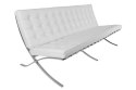 Sofa BA3 3 osobowa, biała skóra naturalna ( Rozmiar: uniwersalny )