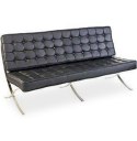 Sofa BA3 3 osobowa, czarna skóra naturalna ( Rozmiar: uniwersalny )