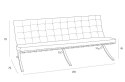 Sofa BA3 3 osobowa, czarna skóra naturalna ( Rozmiar: uniwersalny )