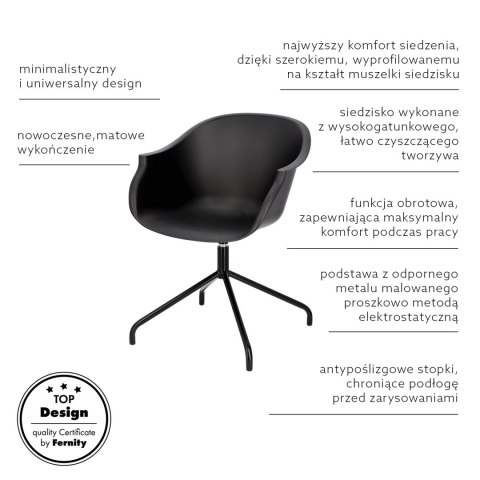 Krzesło Roundy Black ( Rozmiar: uniwersalny )