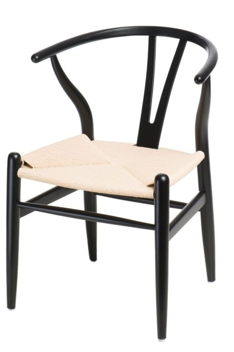 Krzesło Wicker Naturalne Czarny inspirow ane Wishbone ( Rozmiar: uniwersalny )