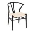 Krzesło Wicker Naturalne Czarny inspirow ane Wishbone ( Rozmiar: uniwersalny )
