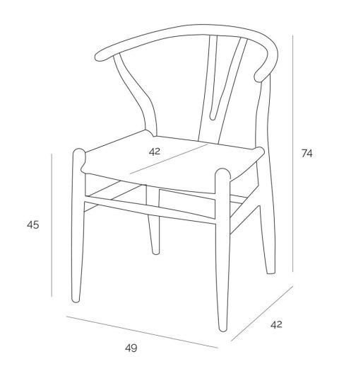 Krzesło Wicker Naturalne Czarny inspirow ane Wishbone ( Rozmiar: uniwersalny )