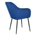 Krzesło Emilia Velvet deep blue/black ( Rozmiar: uniwersalny )