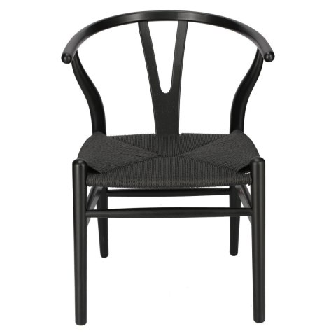 Krzesło Wicker Czarne czarny inspirowany Wishbone ( Rozmiar: uniwersalny )