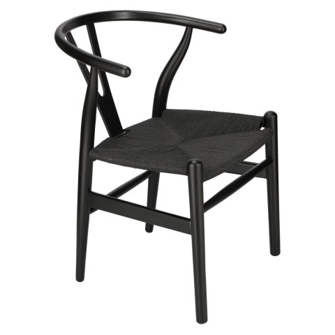 Krzesło Wicker Czarne czarny inspirowany Wishbone ( Rozmiar: uniwersalny )