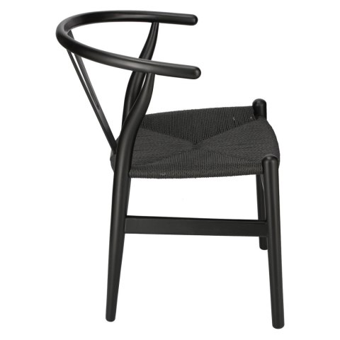 Krzesło Wicker Czarne czarny inspirowany Wishbone ( Rozmiar: uniwersalny )