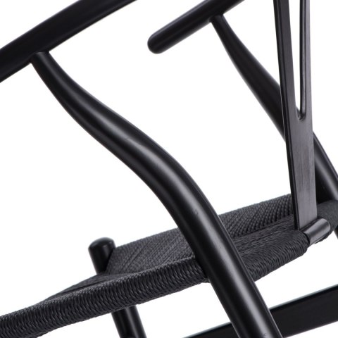 Krzesło Wicker Czarne czarny inspirowany Wishbone ( Rozmiar: uniwersalny )