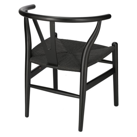 Krzesło Wicker Czarne czarny inspirowany Wishbone ( Rozmiar: uniwersalny )