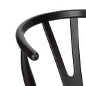 Krzesło Wicker Czarne czarny inspirowany Wishbone ( Rozmiar: uniwersalny )