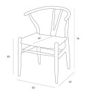 Krzesło Wicker Czarne czarny inspirowany Wishbone ( Rozmiar: uniwersalny )