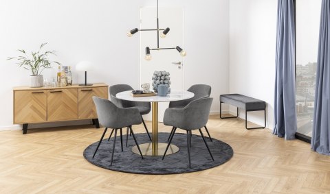 Stół okrągły Corby marmur/złoty 105cm ( Rozmiar: uniwersalny )