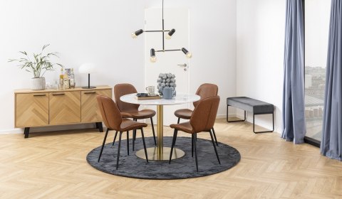 Stół okrągły Corby marmur/złoty 105cm ( Rozmiar: uniwersalny )