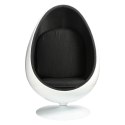 Fotel Ovalia Chair biało czarny ( Rozmiar: uniwersalny )