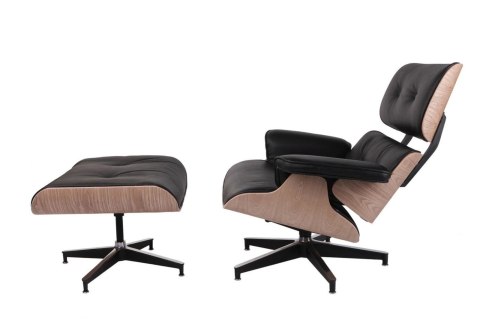 Fotel Vip z podnóżkiem czarny/natural oak/standard base ( Rozmiar: uniwersalny )
