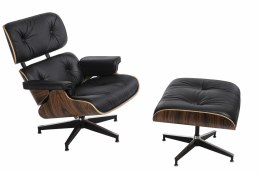 Fotel Vip z podnóżkiem czarny/rosewood /standard base ( Rozmiar: uniwersalny )