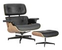 Fotel Vip z podnóżkiem czarny/walnut /standard base ( Rozmiar: uniwersalny )