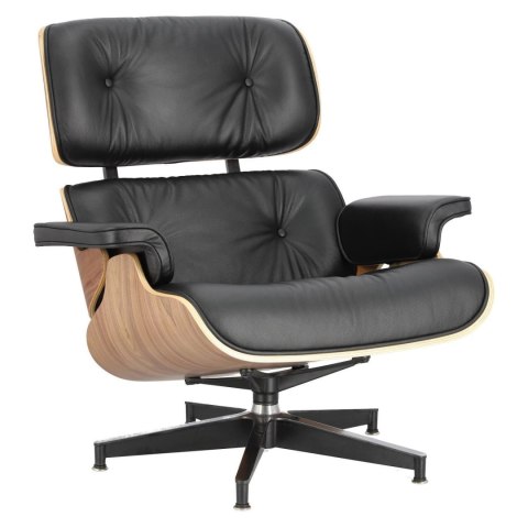 Fotel Vip z podnóżkiem czarny/walnut /standard base ( Rozmiar: uniwersalny )