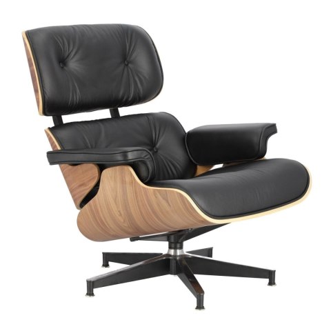 Fotel Vip z podnóżkiem czarny/walnut /standard base ( Rozmiar: uniwersalny )