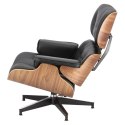 Fotel Vip z podnóżkiem czarny/walnut /standard base ( Rozmiar: uniwersalny )