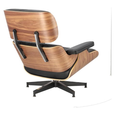 Fotel Vip z podnóżkiem czarny/walnut /standard base ( Rozmiar: uniwersalny )