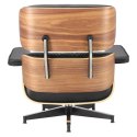 Fotel Vip z podnóżkiem czarny/walnut /standard base ( Rozmiar: uniwersalny )
