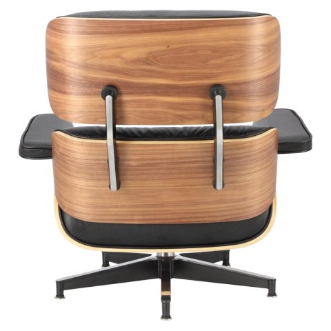 Fotel Vip z podnóżkiem czarny/walnut /standard base ( Rozmiar: uniwersalny )