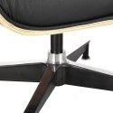 Fotel Vip z podnóżkiem czarny/walnut /standard base ( Rozmiar: uniwersalny )