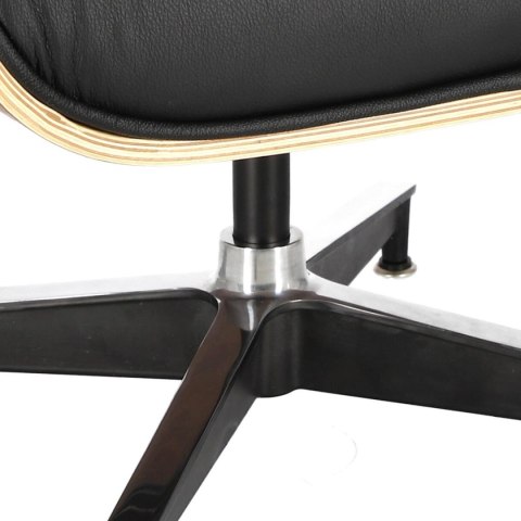 Fotel Vip z podnóżkiem czarny/walnut /standard base ( Rozmiar: uniwersalny )