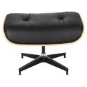 Fotel Vip z podnóżkiem czarny/walnut /standard base ( Rozmiar: uniwersalny )