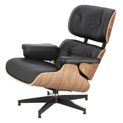 Fotel Vip z podnóżkiem czarny/walnut /standard base ( Rozmiar: uniwersalny )